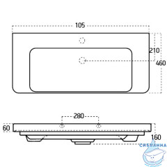 Мебельная раковина Aquanet Luxury 11105-KL 105 см 182313