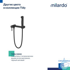 Смеситель с гигиеническим душем на эксцентриках, хром глянцевый, Tidy, Milardo, TIDSB15M08