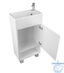 Тумба напольная 1Marka Lira 40Н с раковиной Lira 40 белый глянец R
