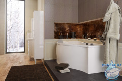 Акриловая ванна 1Marka Gracia 150x90 R с каркасом