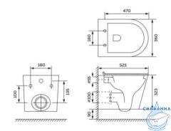 Унитаз подвесной безободковый TONI ARTI Forli  TA-1905 с сиденьем Soft Close (микролифт)
