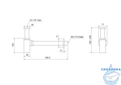 Сифон для умывальника Aquatek AQ6013MB