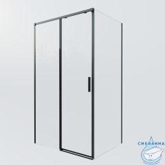 Душевое ограждение Vincea Софт 150x80 профиль черный, стекло прозрачное VSR-3SO28010CLB