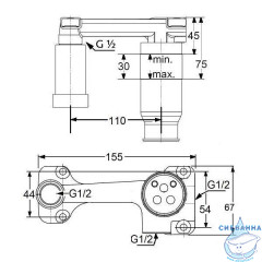  Смеситель для раковины встраиваемый  Kludi Bozz 382443976S (черный матовый)