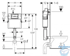 Бачок для унитаза Geberit UP 100 Delta 109.100.00.1