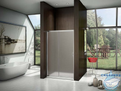 Дверь в нишу Bas Latte WTW-110-G-WE профиль белый, стекло матовое