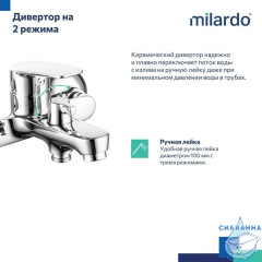 Смеситель для ванны, Horizont, Milardo, HORSB02M02
