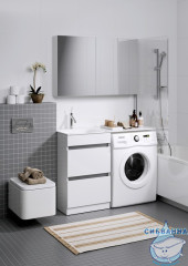 Тумба напольная Aqwella Forma 54 белый с раковиной Фостер 115