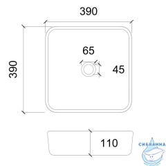 Раковина на столешницу 39 см ABBER Glas AK2311B