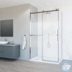 Душевое ограждение Vincea Como Soft 150x100 профиль хром, стекло прозрачное VSR-1CS1015CL