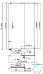 Шторка для ванны Wasserkraft Dill 80x140 61S02-80WS профиль черный, стекло прозрачное