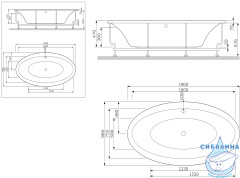 Каркас для ванны Am.Pm Admire W1AA-190-095W-R 190x95