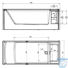 Акриловая ванна 1Marka Genesis 180x75