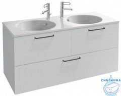 Тумба Jacob Delafon Odeon Rive Gauche 120 белый. черные ручки с раковиной Odeon Rive Gauche 120