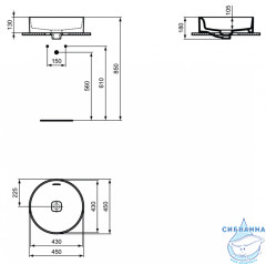  Раковина на столешницу 45 см Ideal Standard Strada II Round Vessel T295901