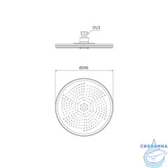 Душевая насадка верхняя круглая, черная, Dale, Milardo, DAL25B0M64
