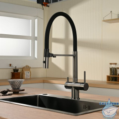 Смеситель для кухни Vincea VKF-120GM (вороненая сталь/черный)