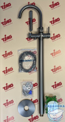 Смеситель для ванны напольный Timo Saona 2310/18Y-CR с аксессуарами (черноезолото)