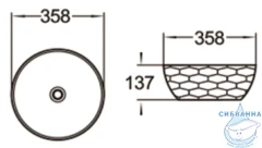Раковина на столешницу 36 см SantiLine SL-1038