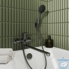 Смеситель для ванны с длинным изливом, графит матовый, графит матовый, Рора (Rora), Milardo, RORGM00M10