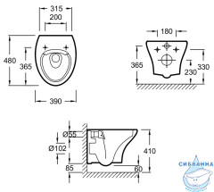 Унитаз подвесной безободковый Jacob Delafon Nouvelle Vague EDK102-00 с сиденьем быстросъемным Soft Close (микролифт)