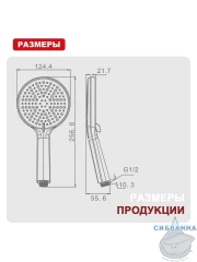 Ручной душ Raglo 3 режима R450.50.06 (черный матовый)