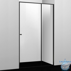 Дверь в нишу Wasserkraft Dill 140 см профиль черный, стекло прозрачное 61S31