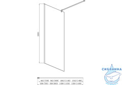 Walk in Aquatek 110х200 AQ WIW 11020CH профиль хром, стекло прозрачное 