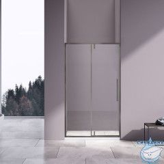 Дверь в нишу Vincea Slim-N 120 профиль вороненая сталь, стекло прозрачное VDP-4SN120CLGM