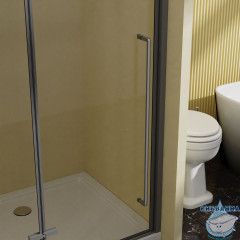 Дверь в нишу Vincea Slim-N 100 профиль вороненая сталь, стекло прозрачное VDPH-5SN100CLGM