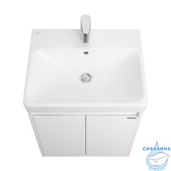 Тумба Акватон Сканди Doors 55 с раковиной Адриана 55 белый глянец/матовый