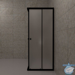 Душевое ограждение Тритон Вента 120x80 профиль черный, стекло матовое Щ0000064632 