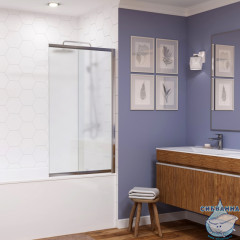 Шторка для ванны Wasserkraft 41S02-100 RM 100x140 профиль хром, стекло матовое