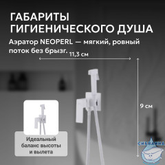 Смеситель ABBER Daheim AF8226W с гигиеническим душем,белый матовый
