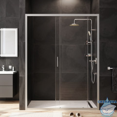 Дверь в нишу AM.PM GemW90G-150-1-195MT 150 см профиль хром, стекло прозрачно