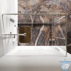 Душевое ограждение AM.PM Func 120x80 W84G-403-12080-MТ профиль хром, стекло прозрачное (без поддона)