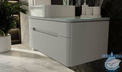 Тумба под раковину Jorno Shine 90 см Shi.01.90/P/W белый глянцевый