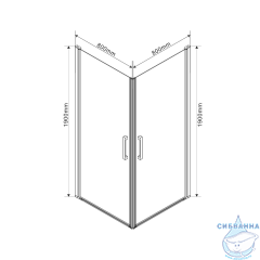 Душевое ограждение Vincea Orta 100x100 профиль хром, стекло прозрачное VSS-1O1010CL