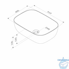 Раковина на столешницу 51 см AM.PM Func M8FWCC10510WG