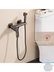 Встраиваемый смеситель с гигиеническим душем Raglo R51.51.09 (графит)