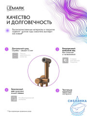 Встраиваемый смеситель с гигиеническим душем Lemark Карелия LMF-2018S-BRRG (розовое золото)