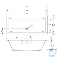 Акриловая ванна Riho Rething Cubic 170х75 BR0700500000000
