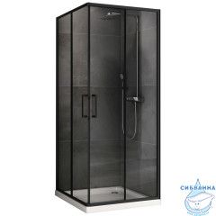 Душевое ограждение ABBER Schwarzer Diamant AG02080B5 80x80 профиль черный, стекло прозрачное (без поддона)