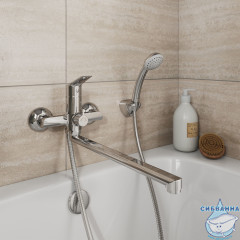 Смеситель для ванны Milardo Nelson NELSBLCM10 с душевым гарнитуром (хром)