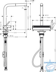 Смеситель для кухни Hansgrohe Aquno Select M81 73836000 (хром)