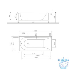 Ванна акриловая 170х75 см AM.PM Spirit W72A-170-075W-A2