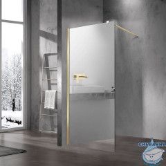 Душевое ограждение Vincea Walk-In 100 см профиль брашированное золото, стекло зеркальное VSW-1H100MRG