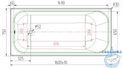 Чугунная ванна Универсал Ностальжи 160х75 с ножками
