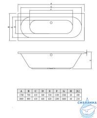 Акриловая ванна C-BATH Cora 180х80 с каркасом