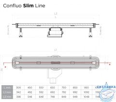 Дренажный трап для душа Pestan Confluo Slim Line 750 13100034 решеткой